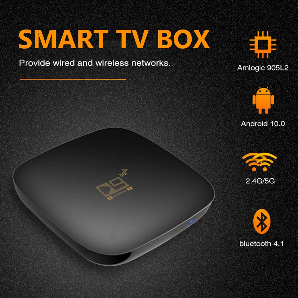 Đầu TV Box D9 8GB+128GB Amlogic S905L2 Bluetooth 2.4G/5.8G Dual WIFI 4K 2021 Android 10.0 KèM Phụ KiệN