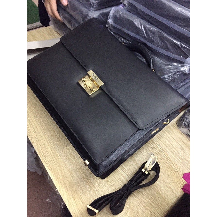 Cặp da thật khóa số Boshi | BigBuy360 - bigbuy360.vn