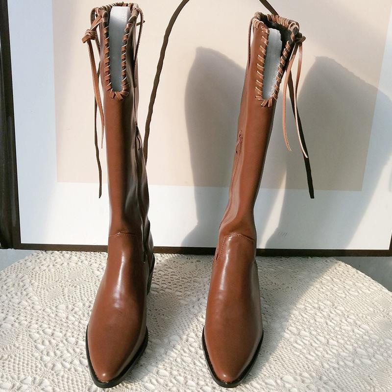 Giày Bốt Cao Gót Mũi Nhọn Thời Trang Âu Mỹ 2022 Cho Nữ