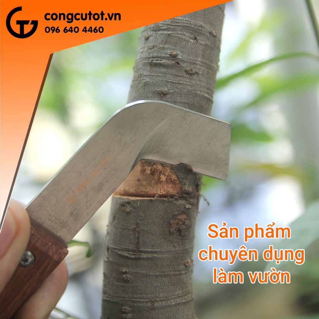 Dao khoanh vỏ cán thẳng chất liệu thép các bon