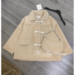 ( Ảnh thật ) Áo dạ lông kèm túi