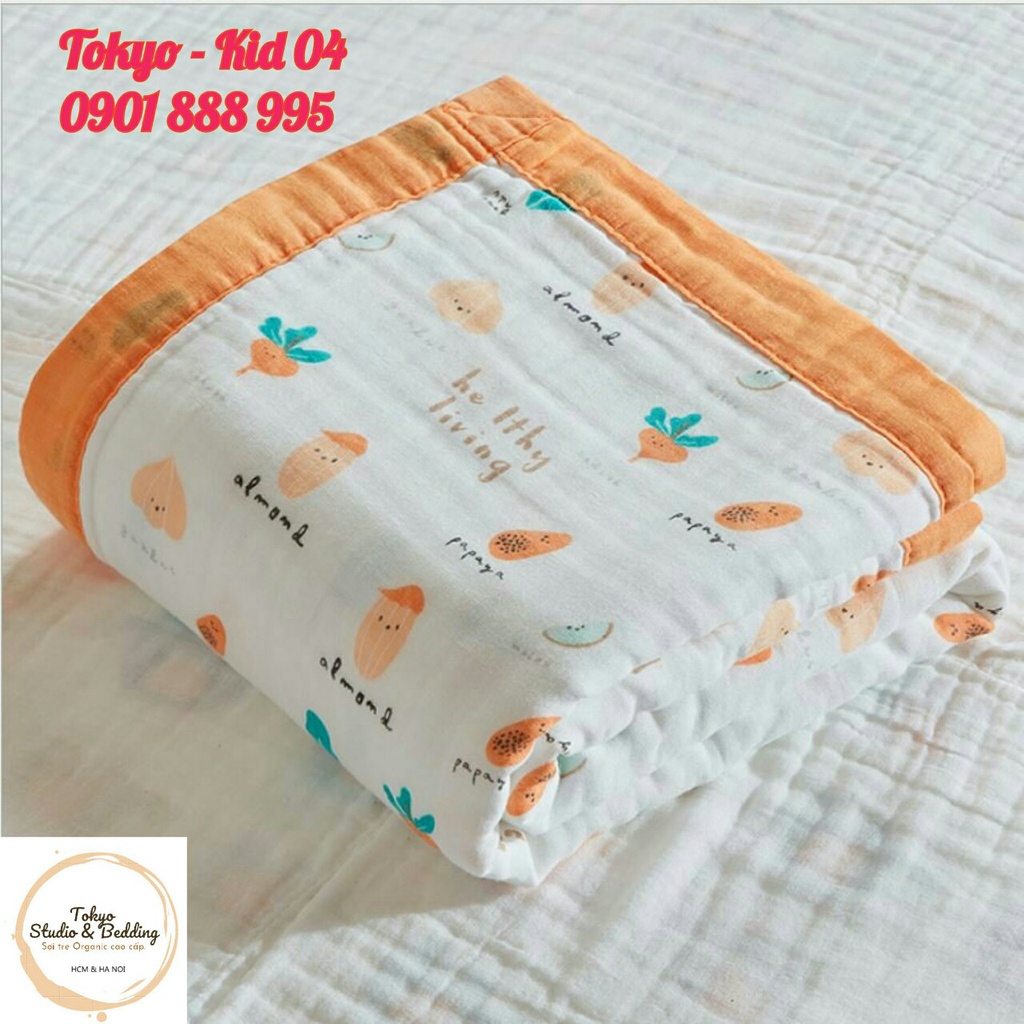 (1)TH Chăn Xô Hè Thu Sợi tre cho Bé Organic Nature100% siêu mềm