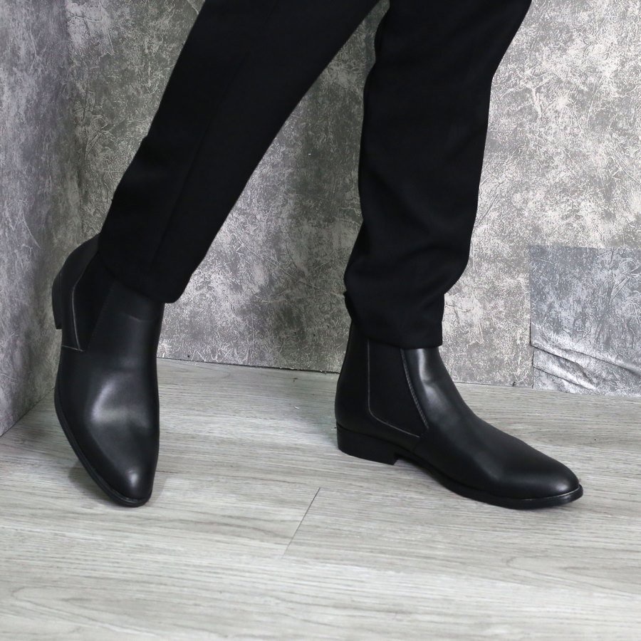 Giày chelsea boot da thời trang Inichi I1071 da lì chống nhăn, có khâu đế