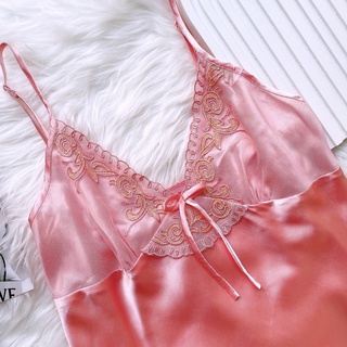 Đầm ngủ nữ, đầm ngủ lụa 2 dây