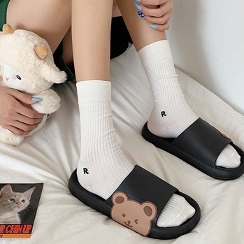 Dép Đi Trong Nhà Đế Dày Mềm Mại Chống Trượt Hình Gấu Dễ Thương Cho Nữ