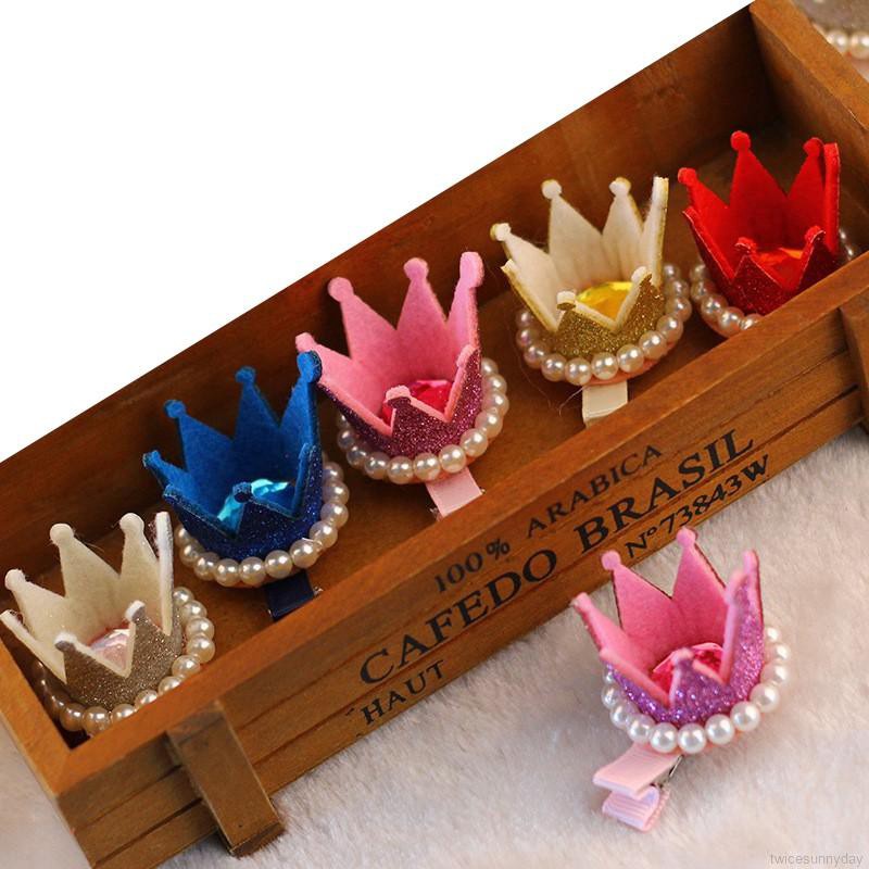 Kẹp tóc hình vương miện đính sequin lấp lánh dành cho bé gái