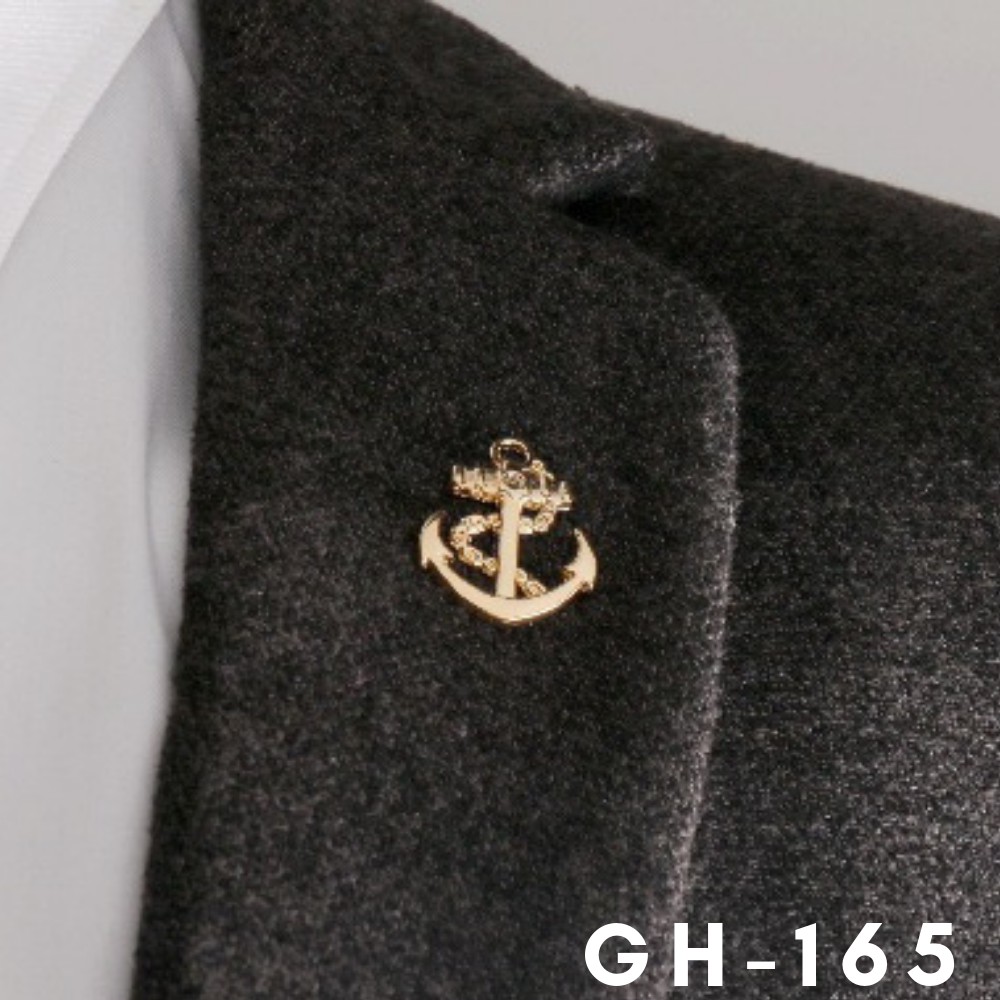 Ghim cài áo Vest nam Lapel Pin thời trang hình chiếc mỏ neo mini GH-165 {Phụ kiện Vest nam - AdamZone}