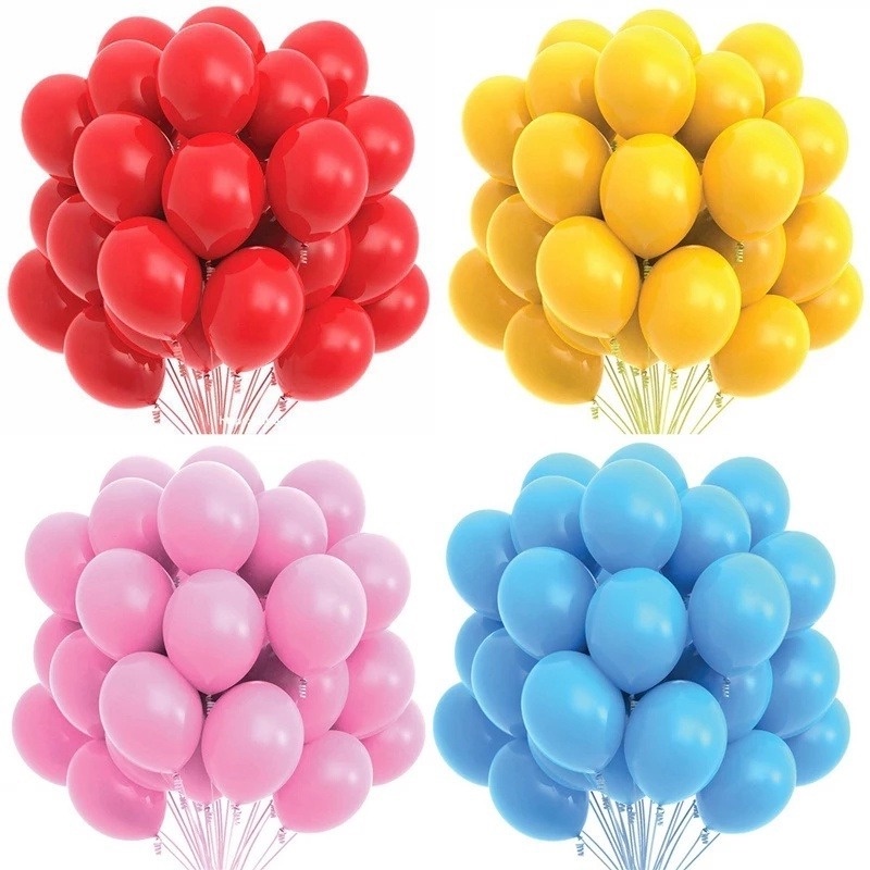 Set 20 Bong Bóng Latex Dày 12 Inch Trang Trí Tiệc Sinh Nhật Cho Bé