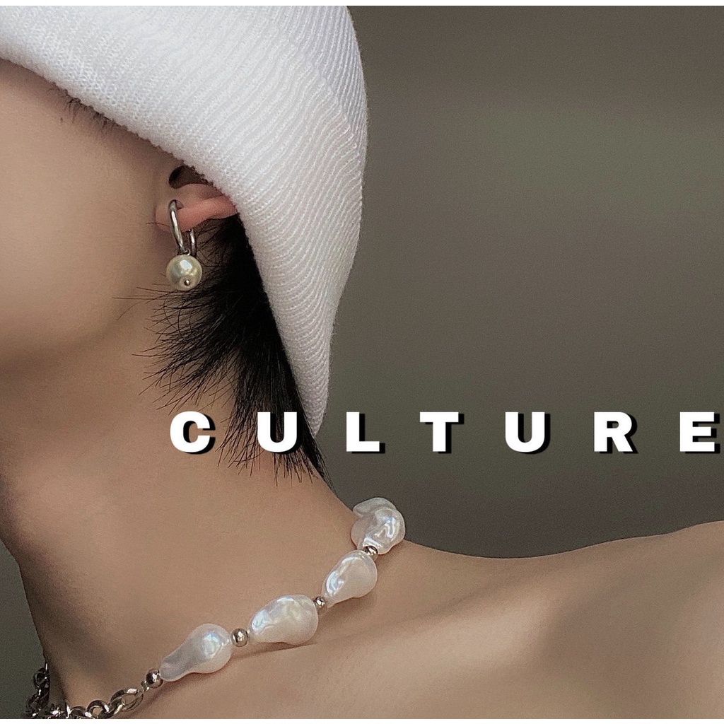 Khuyên Kẹp Vành Tai Đính Ngọc Trai Cá Tính Thời Trang