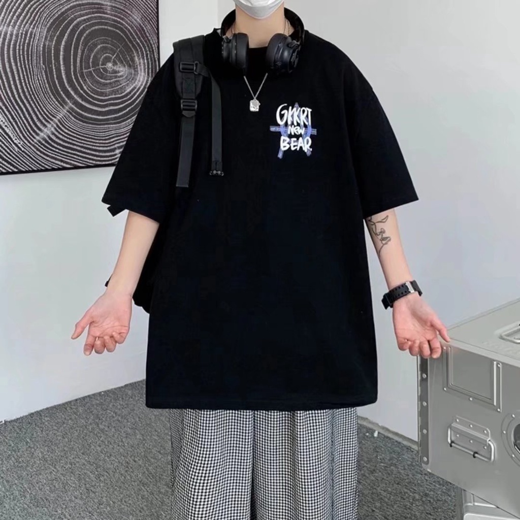 Áo Thun Tay Ngắn Dáng Rộng In Chữ Phong Cách Hip Hop Thời Trang Mùa Hè Cho Nam Và Nữ size M-8XL