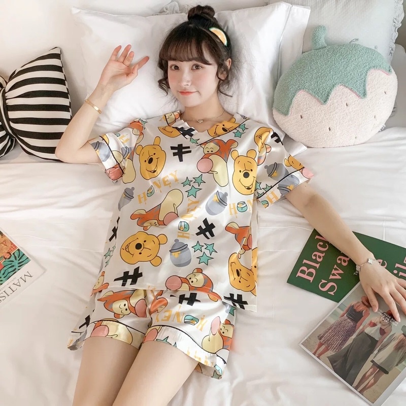 2️⃣ ☘️ [QUÀ TẶNG] [Hình thật] [Bigsize 3XL-5XL] [RẺ VÔ ĐỊCH] Đồ ngủ/mặc nhà/pyjama lụa đùi cổ tim.