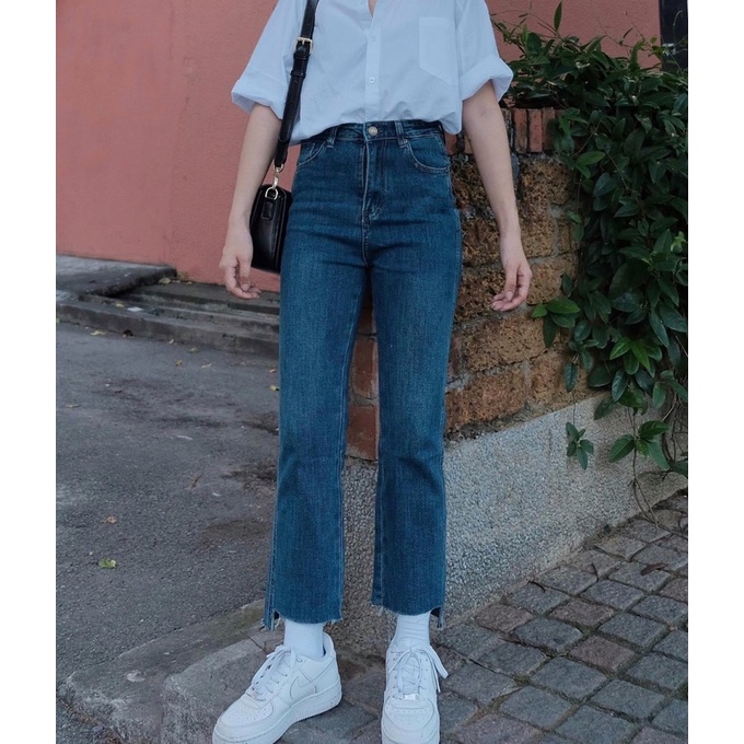 🍊 Quần jeans ống đứng xẻ gấu 🍊