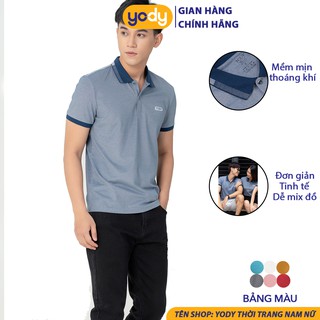 Áo phông nam Mắt Chim YODY áo thun nam ngắn tay có cổ co giãn thấm hút mồ hồi tốt APM3299