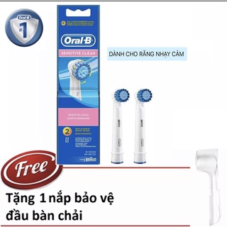 Bộ 2 đầu Oral-B sensitive clean dành cho răng nhạy cảm + Tặng kèm 1 nắp bảo vệ đầu bàn chải