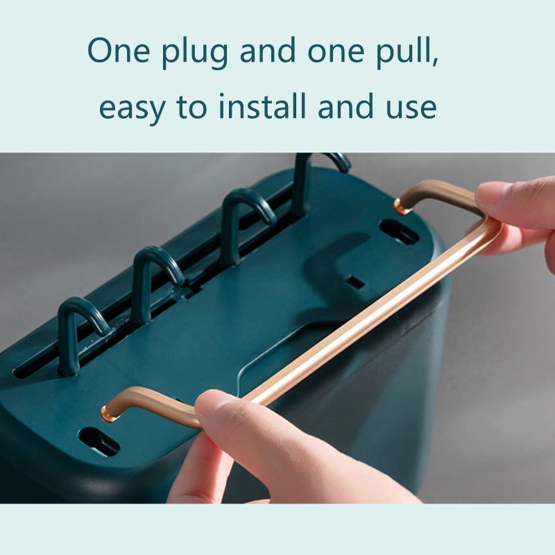 Giá Treo Khăn Gắn Tường Kèm Móc Phơi Khô Đồ Dùng Tiện Dụng