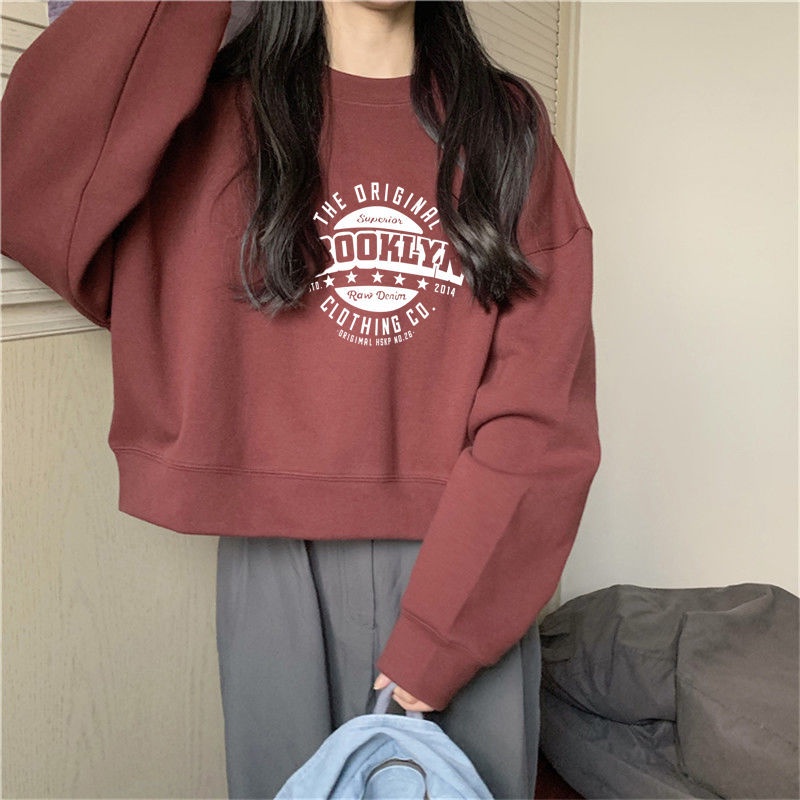 Áo Sweater Lông Cừu Ngắn Dày Dặn Dáng Rộng Phong Cách Hàn Quốc Thời Trang Mùa Đông Mới Cho Nữ