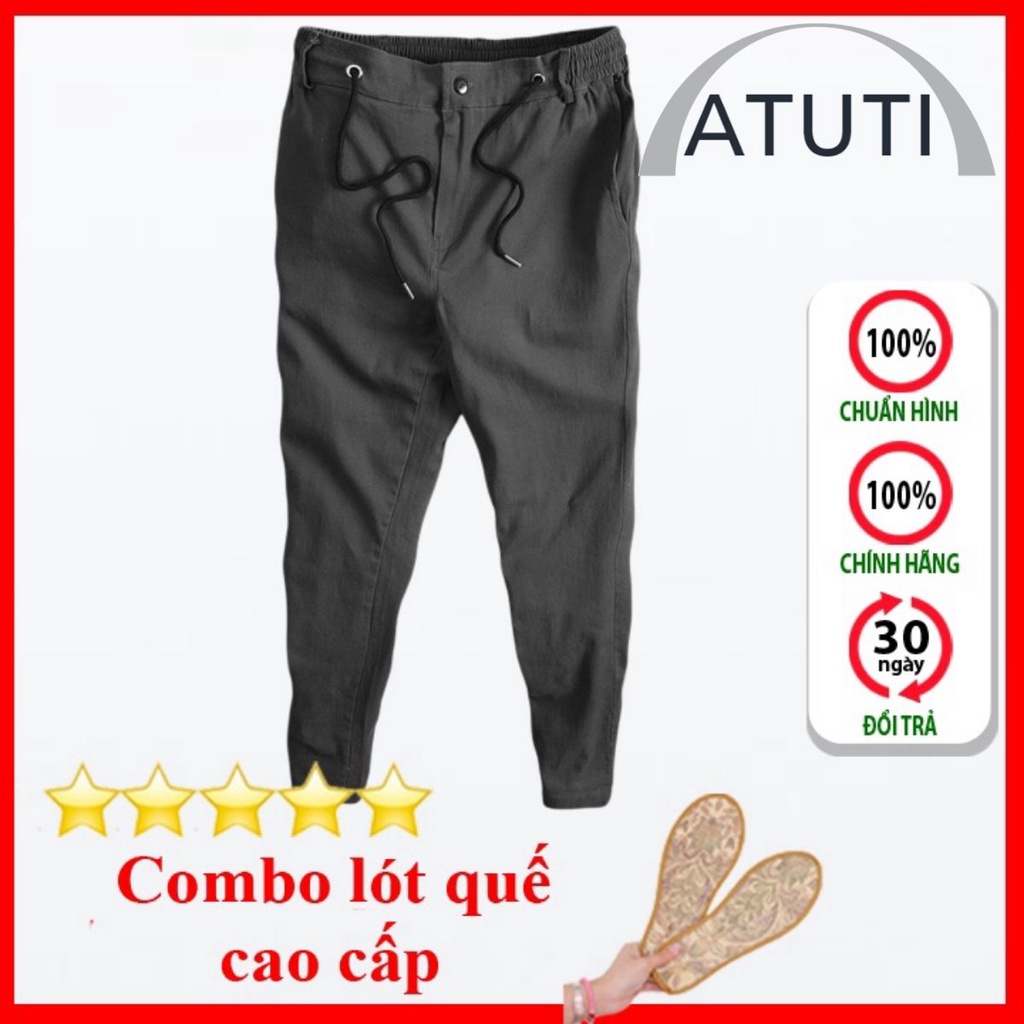 Quần Kaki Nam Ống Đứng ATUTI Form Suông Dài Rộng Vải Kaki Đẹp Cao Cấp,Co Giãn Tốt Dáng Âu,Công Sở,Lưng Thun QK040+lq