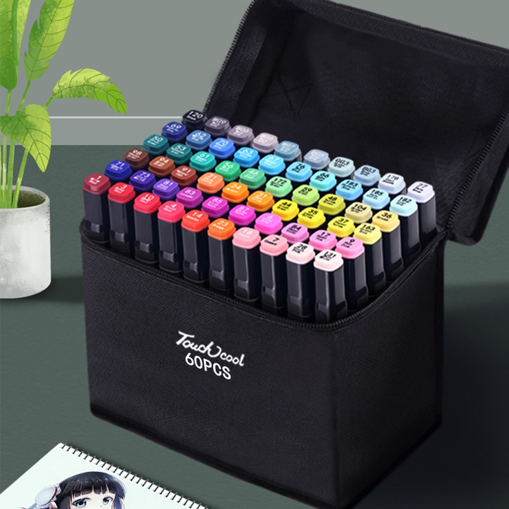 Bút Màu Marker Touchcool Cao Cấp - Túi Vải Màu Vẽ Chuyên Nghiệp - Vẽ Anime, Truyện Tranh Manga, Phong Cảnh