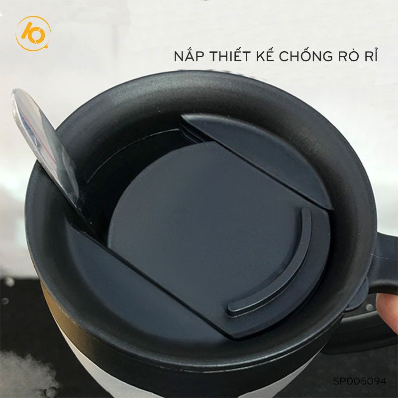 Ly giữ nhiệt đựng cafe có tay cầm kèm thìa cao cấp dung tích 330ml SHOP10K - SP005094