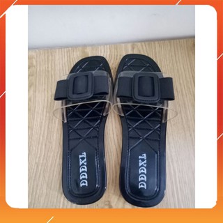 Dép lê nữ nhựa dẻo nơ trong siêu đẹp