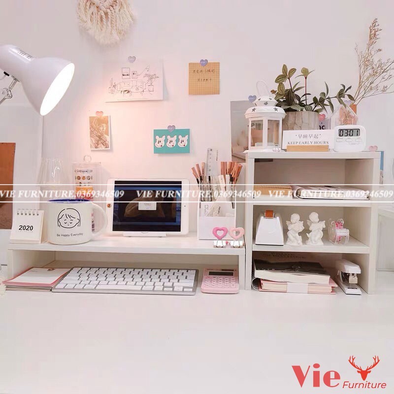 KỆ ĐỂ SÁCH - KỆ MÁY TÍNH - DECOR ⌨ LẮP GHÉP - 2 TẦNG ✨