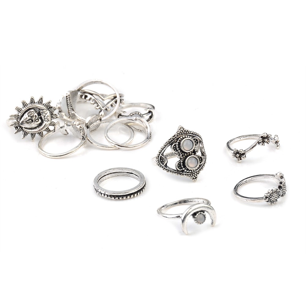 Bộ 14 Nhẫn Nhiều Kiểu Dáng Phong Cách Bohemian