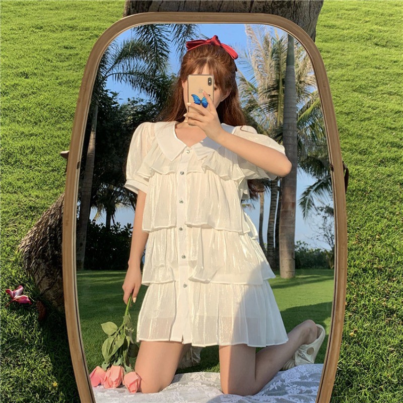 [Mã WAMT1505 giảm 10K đơn 0K] sẵn JANE Váy tầng suông voan Poly tiểu thư chất đẹp y hình HÀNG QUẢNG CHÂU | BigBuy360 - bigbuy360.vn