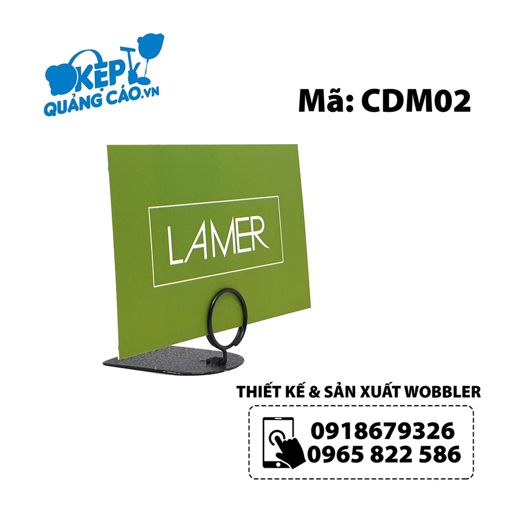 Kẹp để bàn inox, chân đê kẹp hình bằng inox,  Kẹp Giữ ảnh bằng kim loại, tag giá quầy bánh, Chân đế sắt mini - CDM