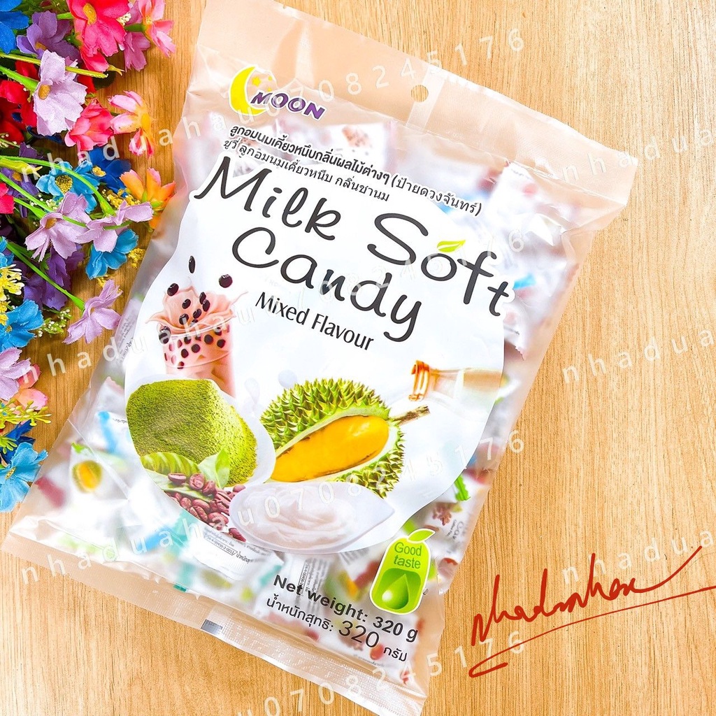 Kẹo dẻo sữa nhai mềm vị trái cây mix vị Milk Soft Thái Lan chuẩn xịn gói 320g