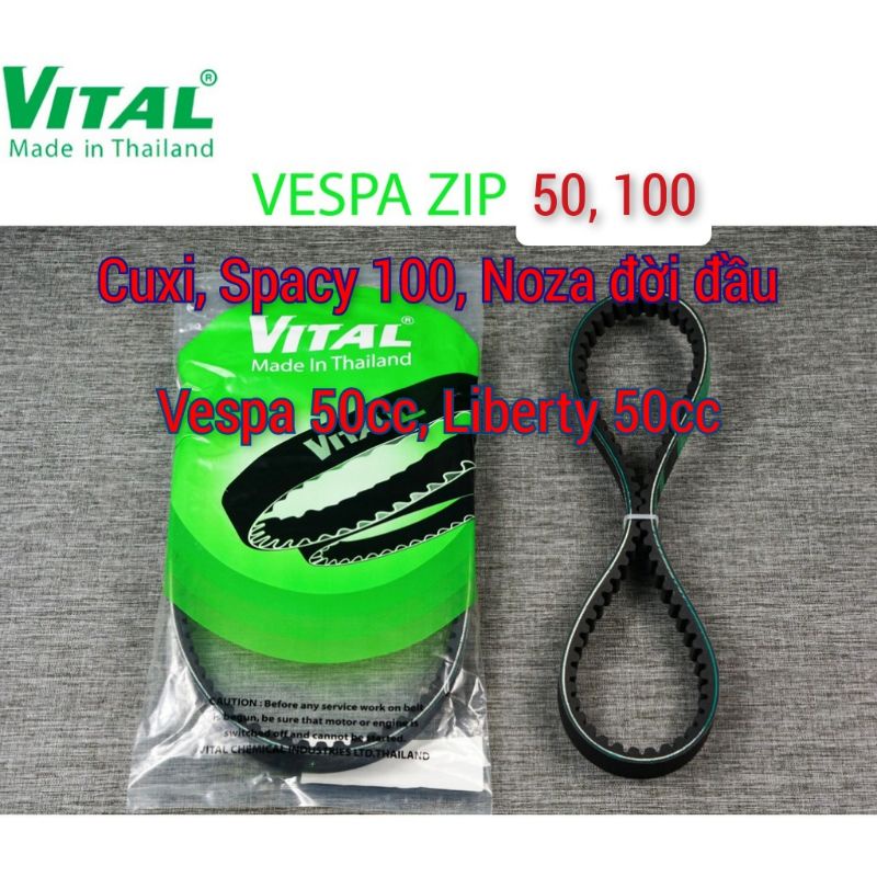 Dây curoa cho Zip 50 100, Spacy 100, vespa50, Liberty 50 hãng Vital Thái lan dây đai