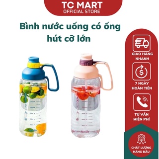 Bình Nước Uống Có Ống Hút Cỡ Lớn