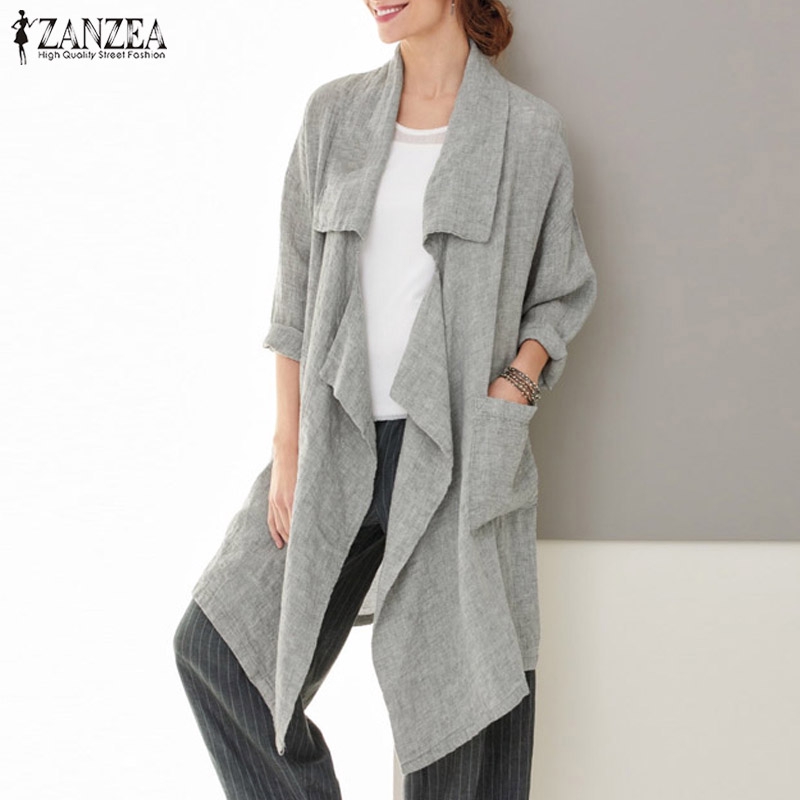 Áo Khoác Cardigan Zanzea Dáng Dài Hợp Thời Trang Cho Nữ