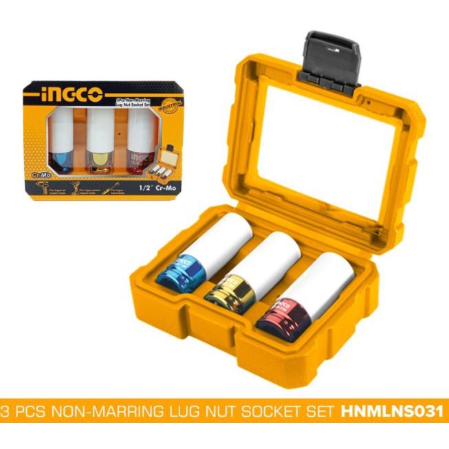 ĐỒ NGHỀ INGCO Bộ 3 đầu tuýp 1/2" màu thép Cr-Mo HNMLNS031