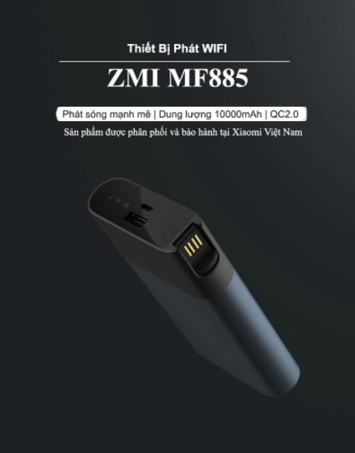 PHÁT WIFI 4G ZMI MF885 CHÍNH HÃNG .PIN 10.000MAH | BigBuy360 - bigbuy360.vn