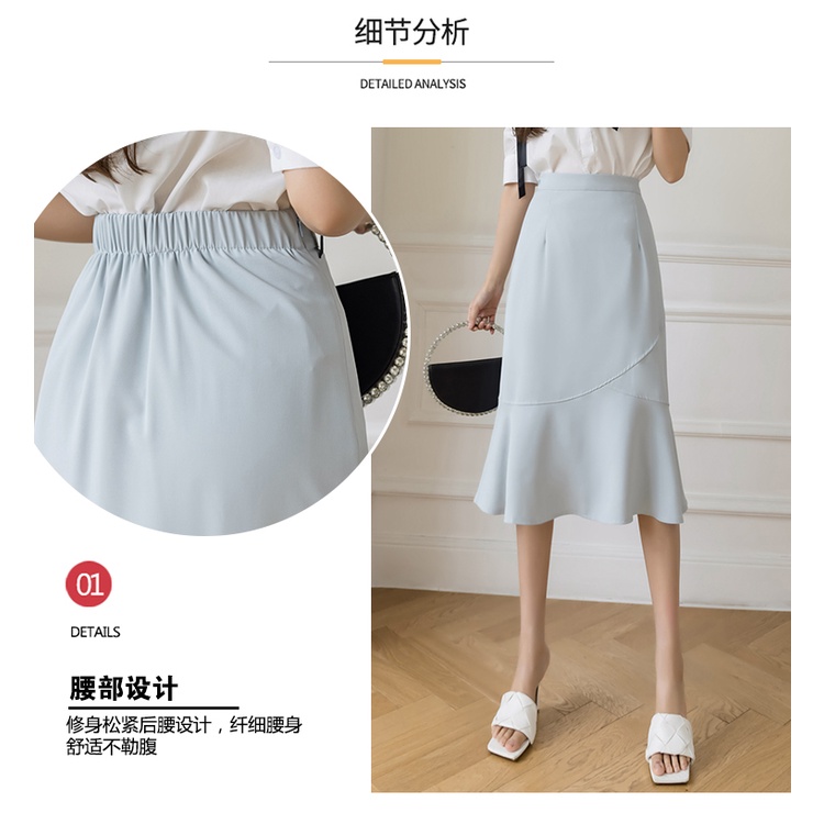 Chân Váy Đuôi Cá Dài Lưng Cao Co Giãn 3 Màu Thời Trang Công Sở