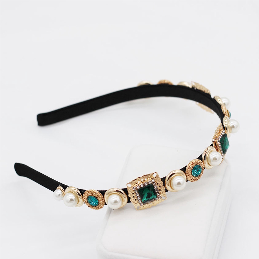 Băng Đô Cài Tóc Cô Dâu Đính Hạt Ngọc Trai Giả