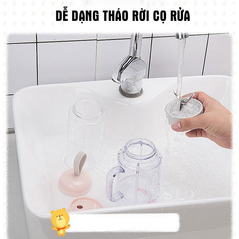 Máy xay sinh tố mini cầm tay BEAR- Dung tích 400ML, 4 lưỡi xay Inox- Nhỏ gọn, tiện lợi