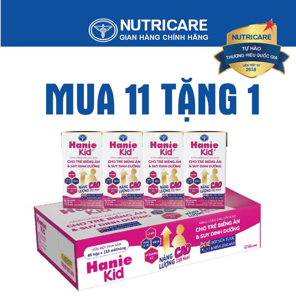 Sữa nước Nutricare Hanie Kid cho trẻ biếng ăn (110ml)