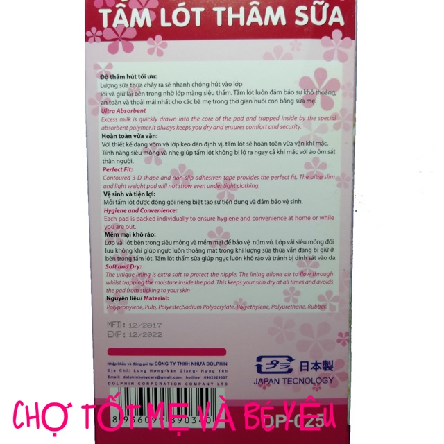 Miếng Lót Thấm Sữa Mẹ Chống Tràn, Vệ sinh Dolphin Nhật Bản