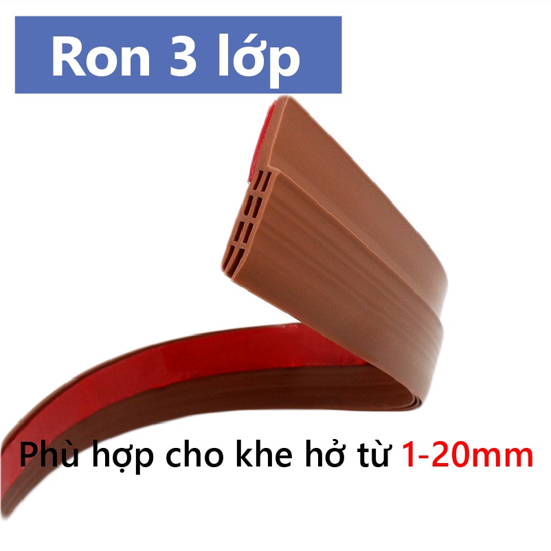 Nẹp 3 lớp chặn khe hở cửa đi ⭐Thanh dán chân cửa KINGRON giữ nhiệt điều hòa dày 5mm, chống gió lùa, chống khói bụi R3L