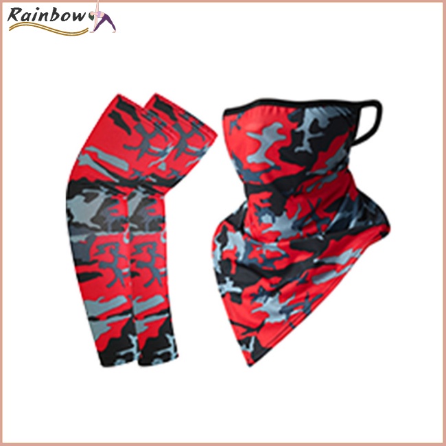 Bộ Khăn Quàng Cổ Và Ống Tay Áo Hình Tam Giác Bằng Lụa Lạnh Chống Nắng Dùng Khi Đạp Xe / Leo Núi