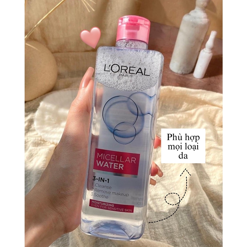 Nước Tẩy Trang Dưỡng Ẩm L'Oreal Micellar Water 3in1 400ML | BigBuy360 - bigbuy360.vn