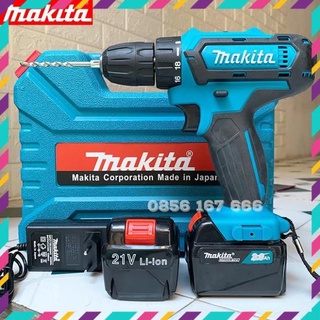 Máy khoan kb dùng pin makita 21v - tặng mũi khoan, pin vuông 5 cell, 100% đồng, máy bắt vít makita 21v