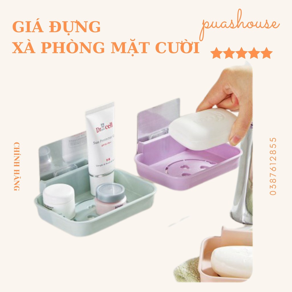 [TIỆN DỤNG] HỘP ĐỰNG XÀ PHÒNG GẮN TƯỜNG TIỆN LỢI HÌNH MẶT CƯỜI TRÁNH DÍNH NƯỚC