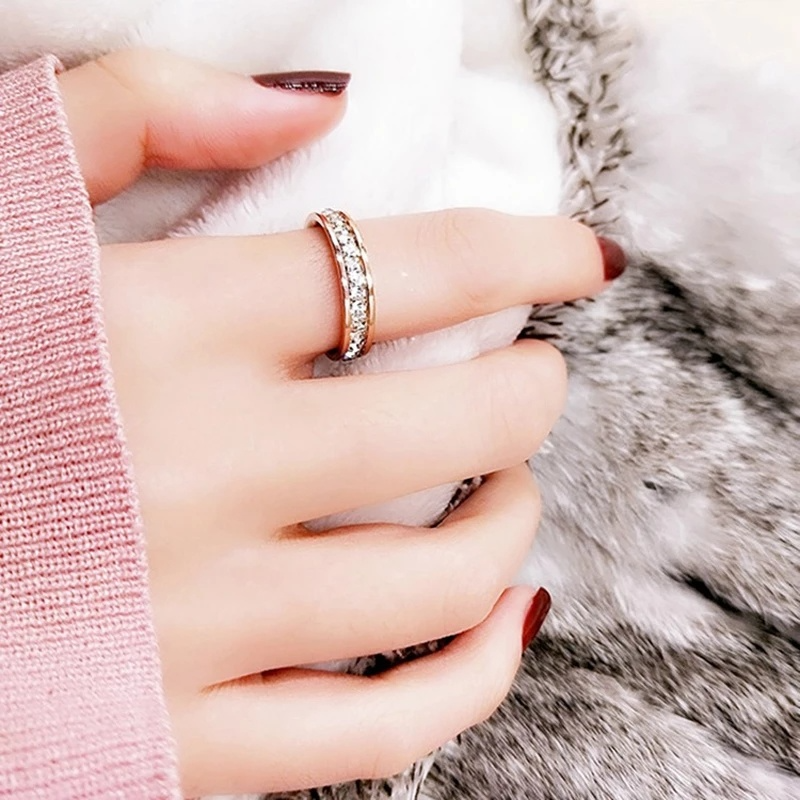 Nhẫn Đeo Tay Kim Loại Đính Đá Thời Trang Cho Nữ
