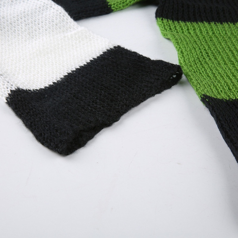 Áo Thun Nữ Dệt Kim Tay Dài Khoét Lỗ Thời Trang