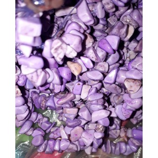 Đá ngọc lam vụn màu tím nhạt dây 20/40/80cm thiên nhiên làm trang sức handmade