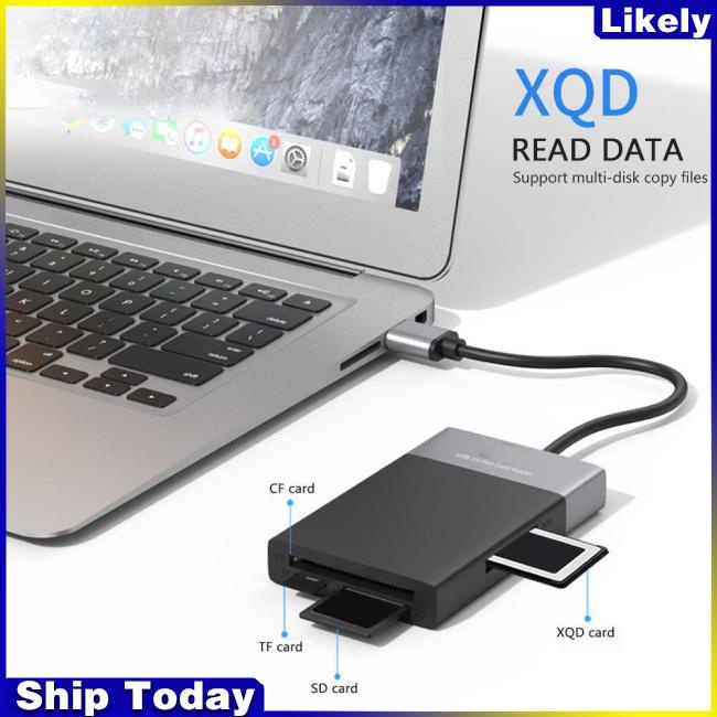 Đầu Đọc Thẻ Nhớ Chuyển Đổi 6 Trong 1 Từ Usb 3.0 Sang 2 Cổng Usb 3.0 Hub / Xqd / Sd / Tf / Cf