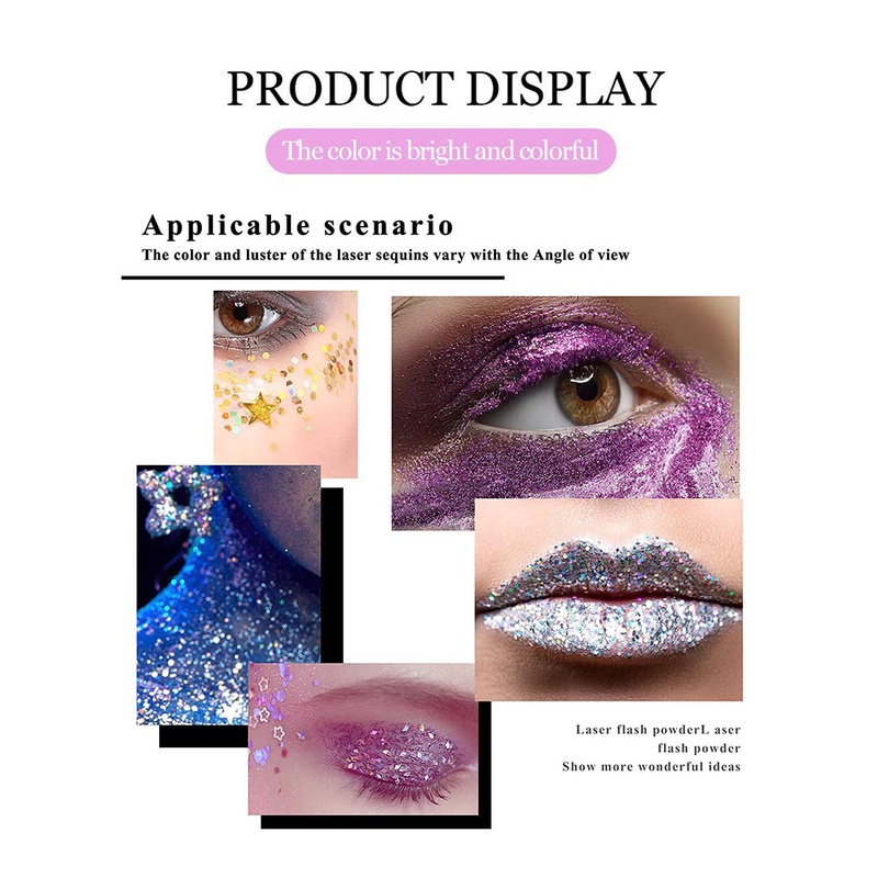 Gel Sequin Lấp Lánh Trang Điểm Mắt / Môi / Cơ Thể Dung Tích 50ML