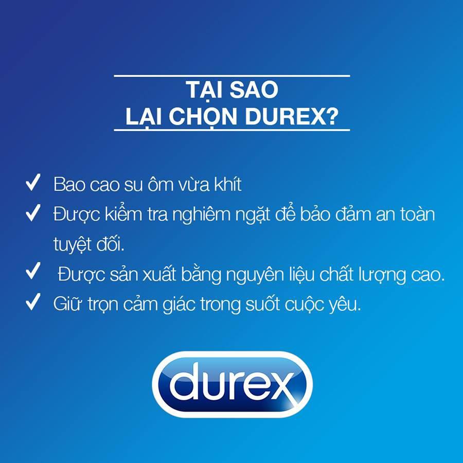 [Chuẩn Thái] Bao Cao Su Cao Cấp DUREX iNViSiBLE Hộp 3 Cái, Bao Cao Su Siêu Mỏng - Ôm Sát - Cảm Giác Thật Như Không Dùng